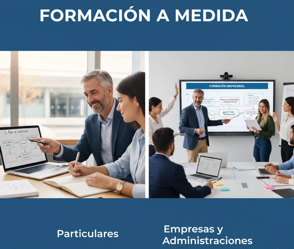 formación a medida para  empresas, administraciones y pequeñas empresa y paticulares